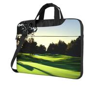 Il computer portatile conveniente della stampa del campo da golf insacca stile elegante e protettivo della borsa del computer unico, Nero , 15.6 inch