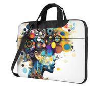Il computer portatile conveniente della stampa del cervello di intelligenza artificiale insacca stile elegante e protettivo della borsa del computer unico, Nero , 15.6 inch