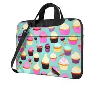 Il computer portatile conveniente della stampa del modello del cupcake insacca stile elegante e protettivo della borsa del computer, Nero , 15.6 inch