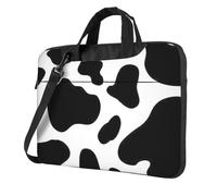 Il computer portatile conveniente della stampa del punto della mucca insacca stile elegante e protettivo della borsa del computer, Nero , 13 inch