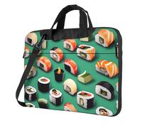 Il computer portatile conveniente della stampa dell'alimento di sushi insacca stile elegante e protettivo della borsa del, Nero , 14 inch