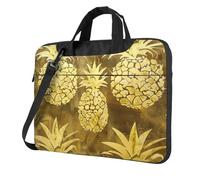 Il computer portatile conveniente della stampa dell'ananas dell'oro insacca stile elegante e protettivo della borsa del computer unico, Nero , 15.6 inch