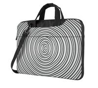 Il computer portatile conveniente della stampa di illusione di rotazione ottica insacca stile elegante e protettivo della borsa del computer unico, Nero , 15.6 inch