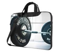 Il computer portatile conveniente della stampa di sport di sollevamento pesi insacca stile elegante e protettivo della borsa del computer, Nero , 15.6 inch