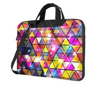 Il computer portatile conveniente della stampa geometrica variopinta del triangolo insacca stile elegante e protettivo della borsa, Nero , 14 inch