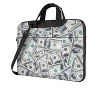 Il computer portatile conveniente divertente della stampa dei soldi del dollaro insacca stile elegante e protettivo della borsa del computer unico, Nero , 15.6 inch