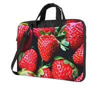 Il computer portatile conveniente fresco della stampa della fragola insacca stile elegante e protettivo della borsa del computer unico, Nero , 13 inch