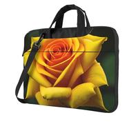 Il computer portatile conveniente giallo della stampa dell'immagine della rosa insacca stile elegante e protettivo della borsa del computer unico, Nero , 13 inch