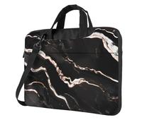 Il computer portatile conveniente nero della stampa dell'oro di rosa insacca stile elegante e protettivo della borsa del computer unico, Nero , 13 inch