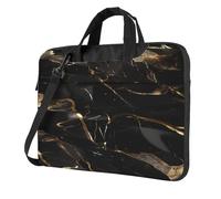 Il computer portatile conveniente nero della stampa dell'oro insacca stile elegante e protettivo della borsa del computer unico, Nero , 13 inch