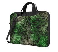 Il computer portatile conveniente verde della stampa del serpente insacca stile elegante e protettivo della borsa del computer, Nero , 14 inch