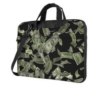 Il computer portatile funzionale della stampa dei soldi del segno del dollaro insacca la borsa sveglia e leggera del computer per il, Nero , 14 inch
