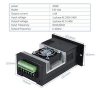 Il convertitore di frequenza VFD 0,2 kW 4 kW 0,75 kW 220 V RS485 è utilizzato for il convertitore del regolatore di velocità del motore Ingresso monofase Uscita trifase(200W)