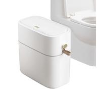 Il coperchio può essere il bagno - moderno contenitore per rifiuti sottile, contenitore per rifiuti in plastica compatto | 8 l sottile pattumiera, elegante design a pedale, soluzione di controllo