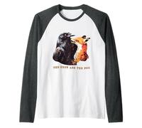 Il Corvo e la Volpe Favola di Esopo senza tempo Maglia con Maniche Raglan