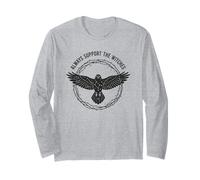 Il Corvo sostiene Sempre Le Streghe Streghe Corvo Gotico Occulto Maglia a Manica