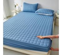 Il Cotone Coperchio Materasso, Alta Elasticità, Protezione A 360 Gradi, Universale Per Le Quattro Stagioni,antiscivolo, Decorazione Multidimensionale, Lavabile(Blue,200cmx220cm)