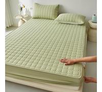 Il Cotone Coperchio Materasso, Alta Elasticità, Protezione A 360 Gradi, Universale Per Le Quattro Stagioni,antiscivolo, Decorazione Multidimensionale, Lavabile(Green,150cmx200cm)