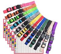 Il Creativehome Cucciolo ID identificazione Morbido Nylon Collare Regolabile Breakaway Safety Whelping lettiera collari per Neonato Pets con Tabella di Registrazione 12PCS/Set, Mixed Color, Small