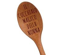 "Il Cucchiaio Magico Della Nonna" Cucchiaio di legno con Incisione laser - Regali Originali per Nonne - Regali da Cucina - Regali per Future Nonne