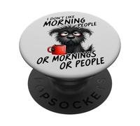 Il cucciolo privato del sonno non ama la mattina o le persone,Cane stanco PopSockets PopGrip Adesivo