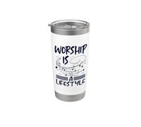 Il culto del cristianesimo è uno stile di vita Musica Note cristiane Bicchiere termico in acciaio inox doppia parete