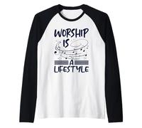 Il culto del Cristianesimo è Uno Stile di Vita Musica Note cristiane Maglia con Maniche Raglan