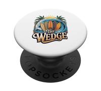 Il cuneo Newport al Beach Shore Break Surf Scene PopSockets PopGrip Adesivo