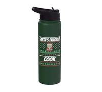 Il cuoco preferito di Babbo Natale Cuoco di Natale Stainless Steel Insulated Water Bottle
