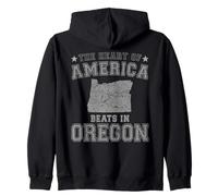 Il Cuore d America batte in Oregon Stato USA Felpa con Cappuccio