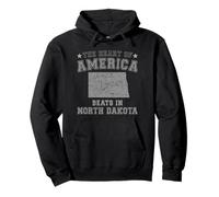Il Cuore d America batte nel Nord Dakota Stato USA Felpa con Cappuccio
