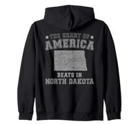 Il Cuore d America batte nel Nord Dakota Stato USA Felpa con Cappuccio