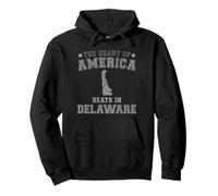 Il Cuore dellAmerica batte in Delaware Stato USA Felpa con Cappuccio