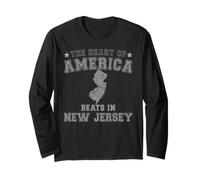 Il Cuore dellAmerica batte nel New Jersey Stato degli Stati Uniti USA Maglia a Manica