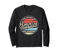 Il Cuore dellAmerica batte nello Stato retrò degli Stati Uniti del New Hampshire Maglia a Manica