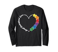 Il Cuore dellautismo accetta capire lamore Mese della consapevolezza autistica Maglia a Manica