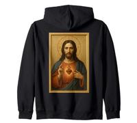Il Cuore di Gesù Cristo - Icon Cattolico Sacro Cuore Felpa con Cappuccio