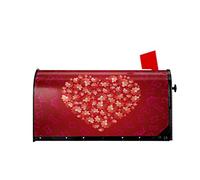 Il cuore rosso di San Valentino è riempito di fiori Copertine per cassette postali Involucri magnetici per cassette postali Copertura per cassetta delle lettere Standard Oversize 21 X 18 Mailwrap Ga