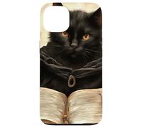 Il curioso libro della magia del gatto nero Custodia per iPhone 13