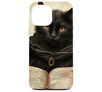Il curioso libro della magia del gatto nero Custodia per iPhone 13 Pro Max