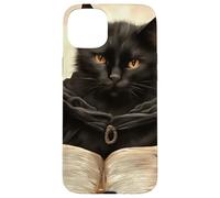 Il curioso libro della magia del gatto nero Custodia per iPhone 15 Plus