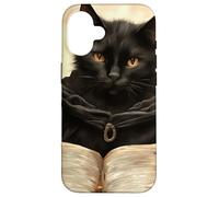 Il curioso libro della magia del gatto nero Custodia per iPhone 16
