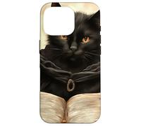 Il curioso libro della magia del gatto nero Custodia per iPhone 16 Pro