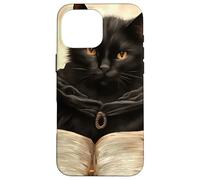Il curioso libro della magia del gatto nero Custodia per iPhone 16 Pro Max
