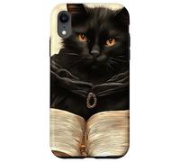 Il curioso libro della magia del gatto nero Custodia per iPhone XR