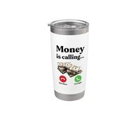 Il denaro chiama l'imprenditore Hustle Hustler CEO Gift nero Bicchiere termico in acciaio inox doppia parete