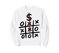 Il Denaro Vince Divertente X O Gioco Meme Ricco Uomo d'Affari Felpa