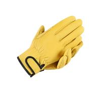 Il design con chiusura al polso sui guanti protettivi da lavoro garantisce durata durante attività pesanti come saldatura o spostamento di merci (giallo)