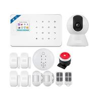 Il di allarme di sicurezza Smart GSM funziona con il rilevatore di movimento antifurto domestico, il sensore for porte e finestre(WIFI GSM KIT4 Alarm)