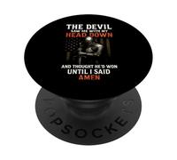 Il diavolo mi ha visto con la testa pensava di aver vinto finché non ho detto Amen PopSockets PopGrip Adesivo